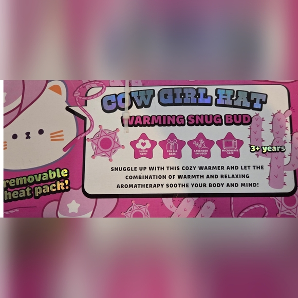 Mimicoco Pink Cowgirl Hat Plush Snug Bud Infused Super Soft Warming Rodeo Star - Picture 4 of 5